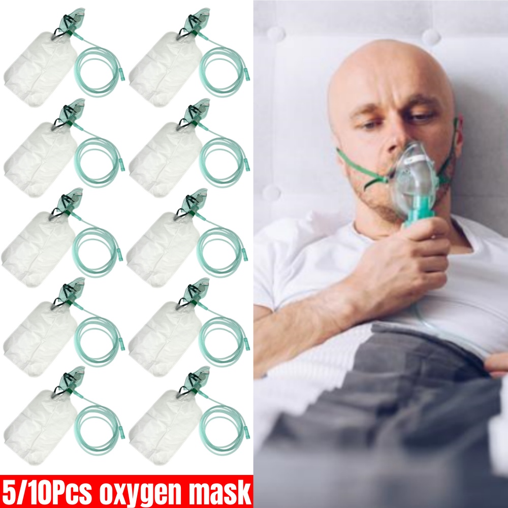 Oxygen Mask Non-Rebreather - Máscara Facial Descartável para Adultos com