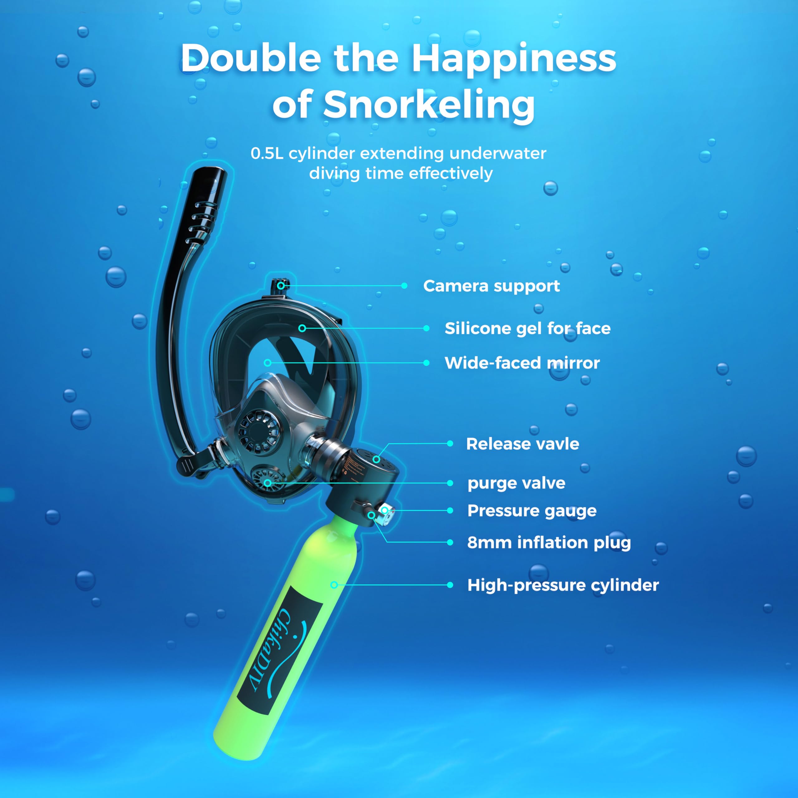 Máscara de Snorkel ChikaDIV 0. - Oxygen Mask Non-Rebreather avaliação e preço